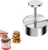 Meat Press - Burger Meat Press - Hamburger Press - Hamburger Press - Hamburger Mold - Kitchen Food Mold - Round Hamburger - Make Your Own Hamburgers - BBQ Accessories - For Delicious Hamburgers, Patties, BBQ, Hamburger Press - Silver - Stainless Steel