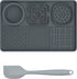 Lick Plate - Lick Mats for Dogs - Dog Snuffle Mat - Lick Mat - Feeding Mat - Slow Feeder - Anti-Gulp - Distraction Pad - For Dog Bathing, Training, Coat Care and Claw Care - With 1 Spatula - Grey - 1 Piece
