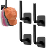 Wall Coat Rack - 4 Pieces - Wall Hook - Self-Adhesive Hanging Hook - Towel Hooks - Coat Hook - Single Hook - Metal Wall Hook - Coat Hook Tape - No Drilling Required - Wall Coat Rack - High Quality - Black