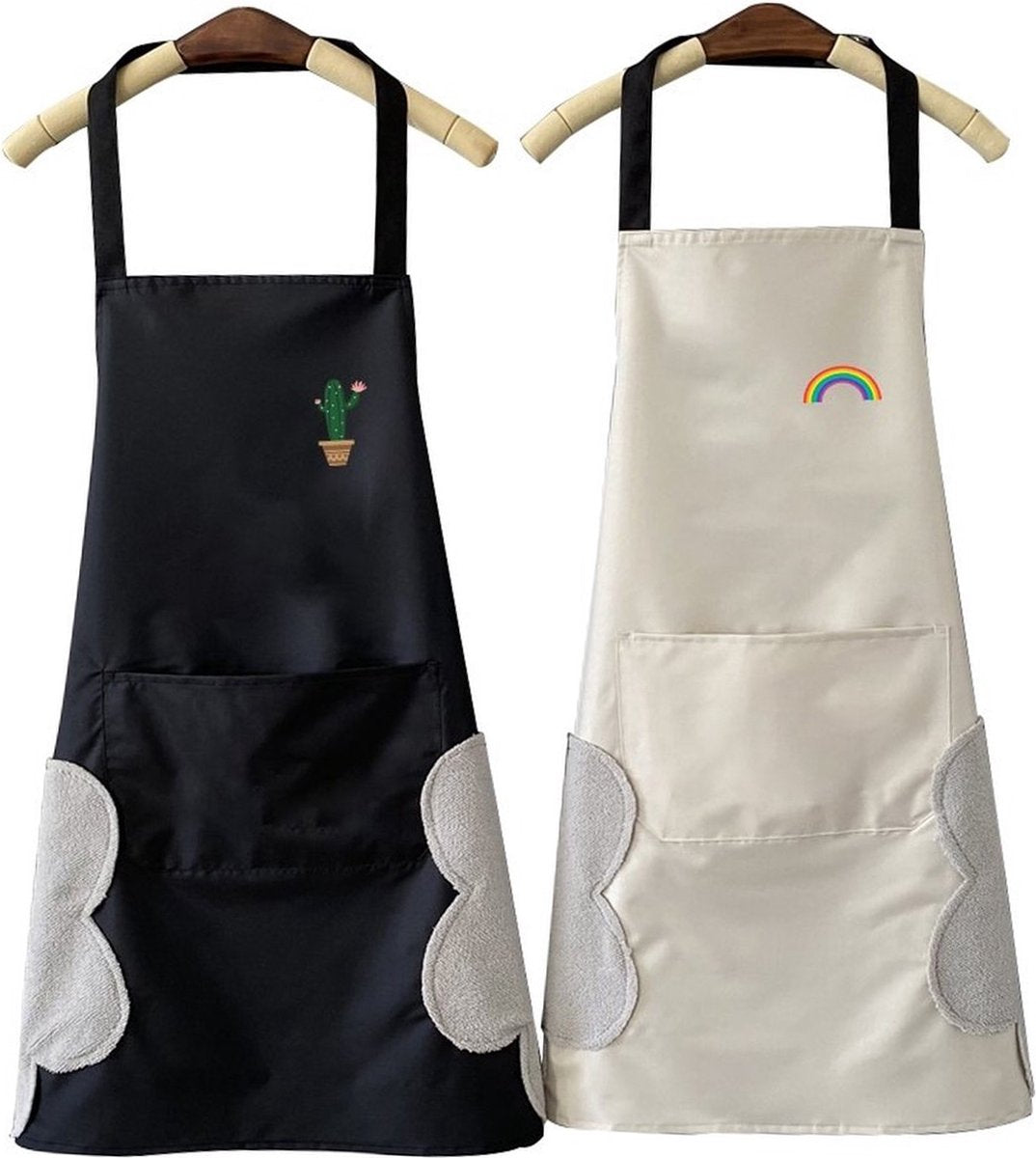 Kitchen Apron - 2 Pieces - Professional Cooking Apron - For Ladies and Gentlemen - Hospitality Apron - Easily Adjustable - Pottery Apron - Painting Apron - Crafts - For Men's Workshops - Denim Aprons - Bartenders - Carpenter's Apron - Barbecue Aprons