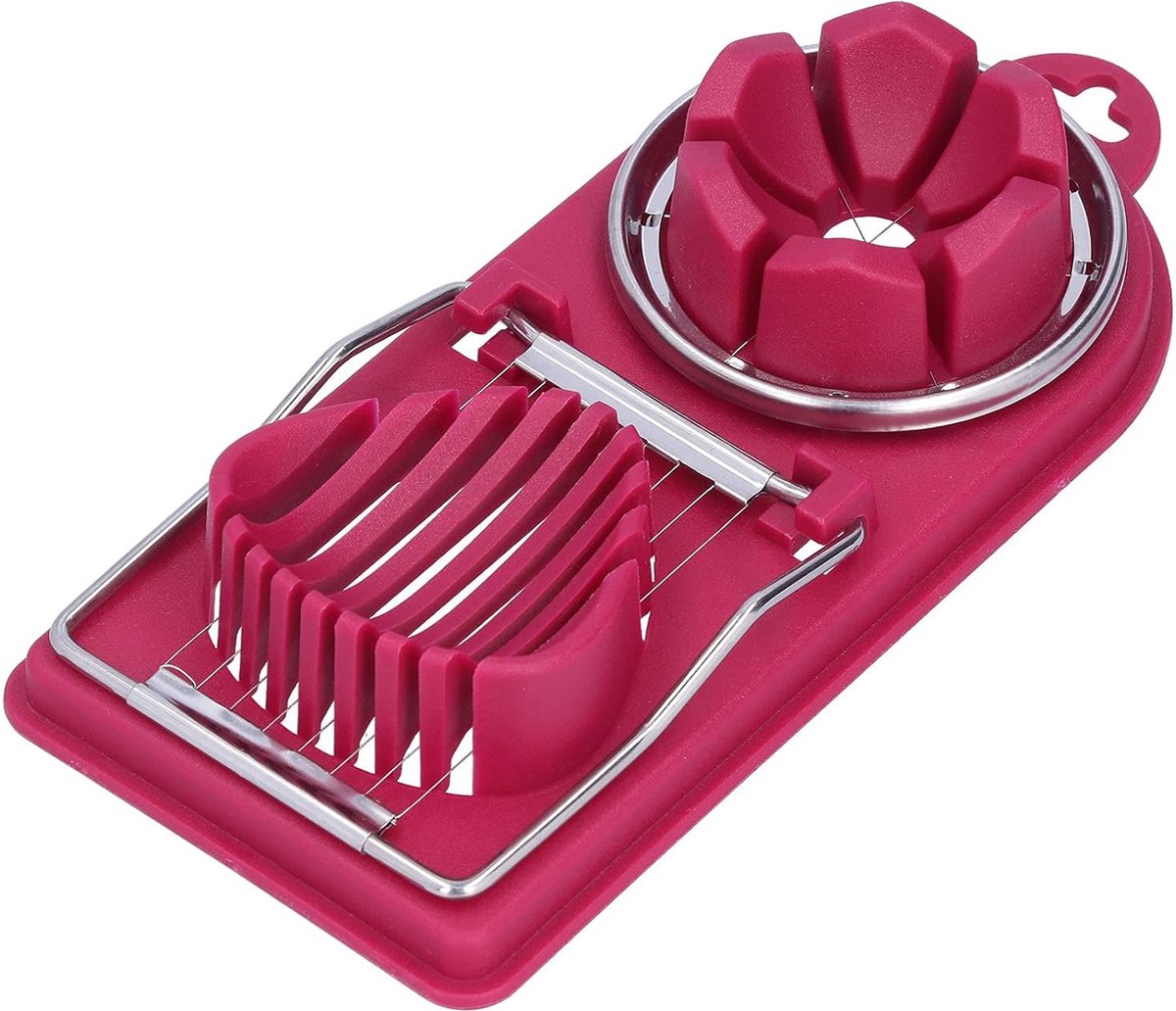 Egg Slicer - 2 in 1 Multifunctional Egg Slicer - Combination Egg Slicer - Stainless Steel - Durable - Egg Slicer - Eggs - Egg Divider - Eggslicer - Egg Tools - Dishwasher Safe - Handy & Practical