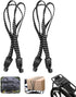 Elastic Straps - 2 Pieces - Flat Quick Straps - Universal - Adjustable Luggage Straps - Flat Rubber Ropes - Elastic Band - Transport Secure - For Bicycle Car Elastic - 65 Cm - Quick Straps With Double Hook - Black