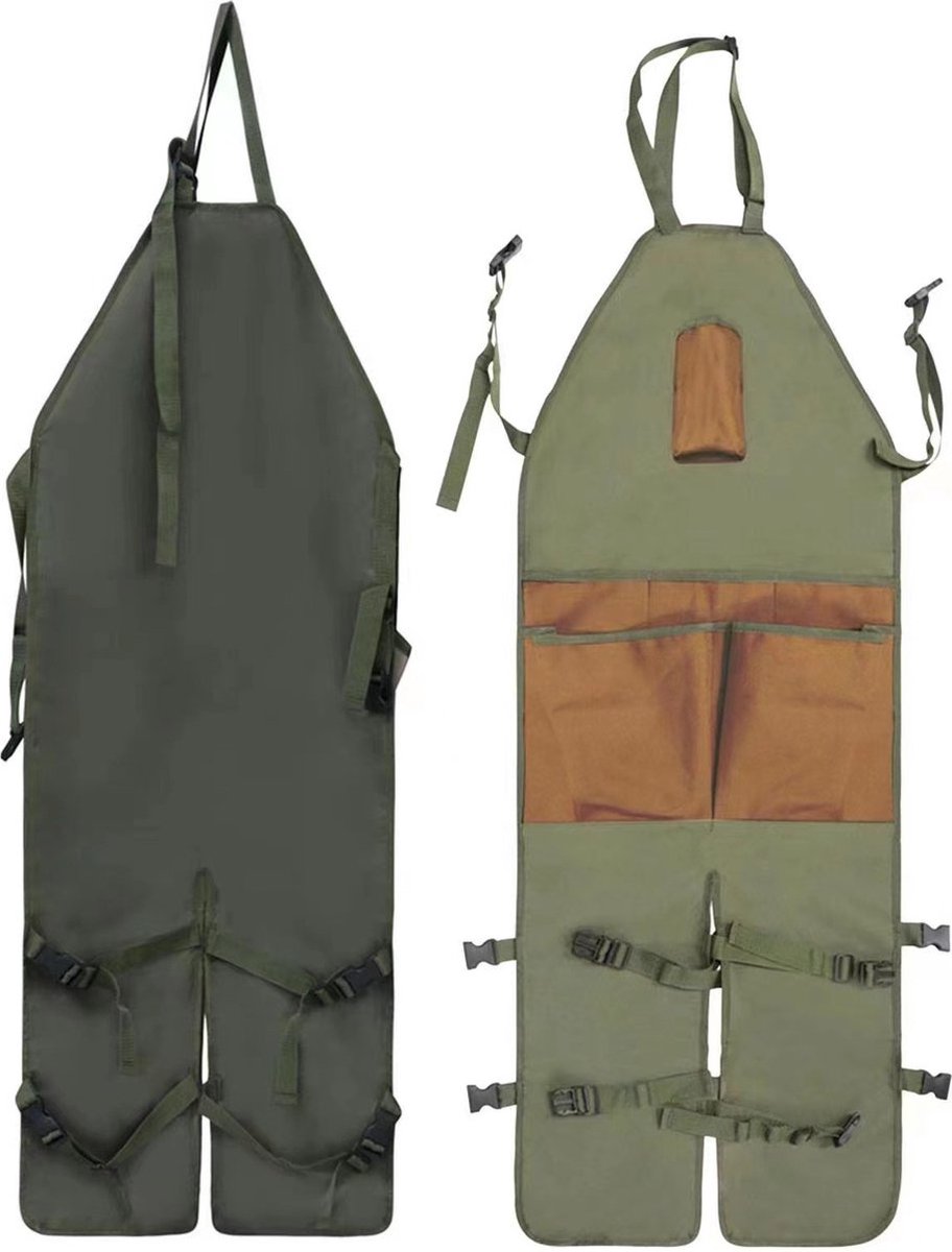 Apron - Work Apron - 6 Pockets - Adjustable - Durable - High Quality Oxford Cloth - Hobby Apron - Carpenter Apron - Canvas Apron - BBQ Apron - Garden Apron - Multifunctional Apron - Green - For Men's Workshop