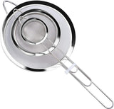 Premium Stainless Steel Sieve Set - 3-Piece Colander - Kitchen Sieve - Small Sieves - Sieve Set - Bowl Sieve - Mini Sieves - Premium Fine Set - Dishwasher Safe - Ø 7, 12 and 18 cm - Sturdy & Durable