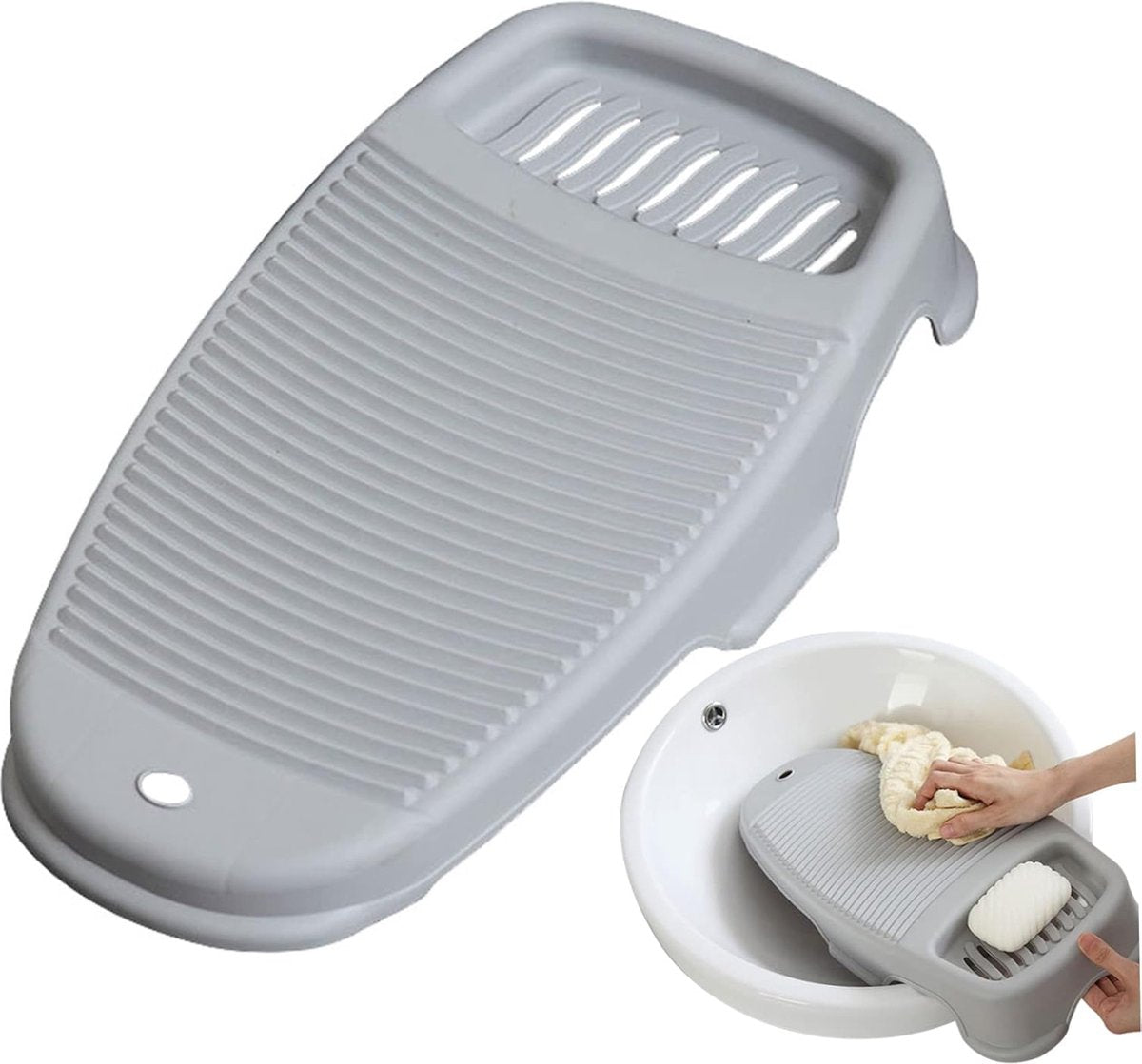 Washboard - Mini Hand Washboard - Underwear Washboard - Washboard for Children - Non-slip - Household Use for Students - Used for Washing Clothes and Small Items by Hand - Perfect for Washing Clothes and Socks - Plastic - Grey