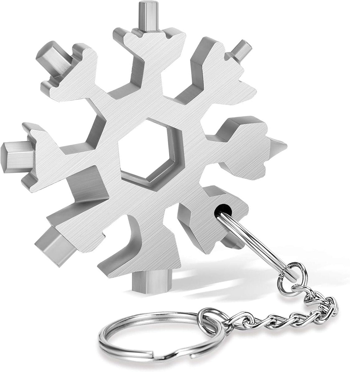 18-in-1 - Snowflake Keychain - multi-tool portable keychain - Wrench - screwdriver - bottle opener - Multi-tool - universal tool - multi-tool card - compact - pocket - outdoor adventure tool - Gift - stainless