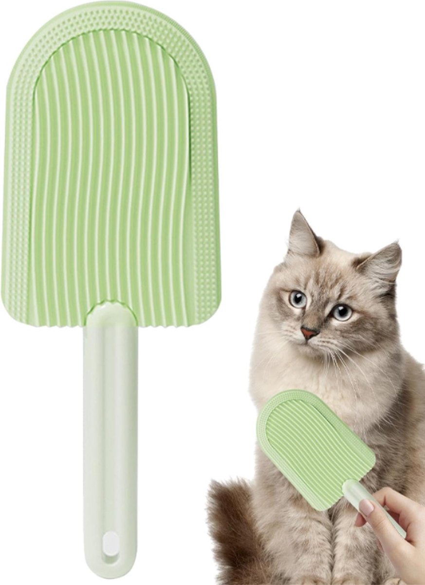 Pet Beauty Comb - Hair Remover - Pet Brush - Cat Comb - Dog Comb - Remove Floating Hair - Cat Hair Remover - Cleanable Floating Hair - Universal - For Cat And Dog - Remove Tangled Hair - Light Green - 1 Piece