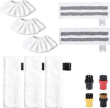 Accessory Set Suitable For Kärcher Easyfix Sc2, Sc3, Sc4 & Sc5 - Steam Cleaner Accessories - 12-Piece - Replacement Microfiber Cloths - Mop Pad - Steam Cleaner Brushes - Replacement Parts - Powerful Stain Removal