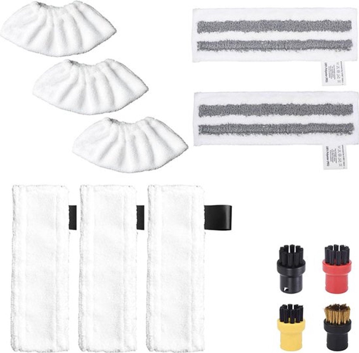 Accessory Set Suitable For Kärcher Easyfix Sc2, Sc3, Sc4 & Sc5 - Steam Cleaner Accessories - 12-Piece - Replacement Microfiber Cloths - Mop Pad - Steam Cleaner Brushes - Replacement Parts - Powerful Stain Removal