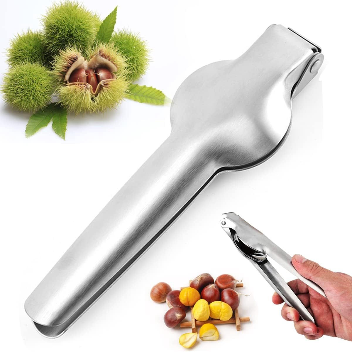 Nutcracker - Professional Walnut / Nut Cracker - Portable Christmas Nutcracker - Universal Chestnut Clip - High Quality Chestnut Tongs - nutcracker - Walnut Cracker - for walnuts / chestnuts / pecans and other nuts - Stainless Steel