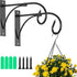 Set of 2 - Hanging Pot - Plant Hanger - Wall Hook - Flower Pot Hanging Hooks - Outdoor Balcony Accessories - Garden/Home Hanging Decoration - Hanging Basket Hook - Metal - Black