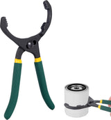 Oil Filter Pliers 10" - Oil Filter Pliers - Oil Filter Wrench - Rubber Handle - Self-clamping - Adjustable Tool - With Non-Slip Grip - Adjustable From 55 mm to 130 mm - Remove Filter Quickly and Without Slipping