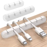 Cable Organizer - Cable Clips for 3/5/7" Cables - Self-Adhesive Cable Clips - Cable Clamp - Cable Holder - Cable Tray - Cable Management - Cable Organizer - Desk Organizer - for USB Charging Cable, Power Cord, Mouse Cable - White - 3 Pieces