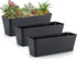 Flower pots - Balcony plant pot/flower pot - Railing/fence - Garden - rectangle - flower boxes - 3 pieces rectangular plant pots of 30 cm - rectangular plastic planters - balcony planters for planting succulents