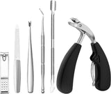Nail Clipper Set with Nail File - Professional Nail Clipper - Nail Clipper - Toenails and Fingernails - Toenail Clipper - Nail Set for Fungal Nails - Ergonomic Design - For Thick Nails - 6 Pieces