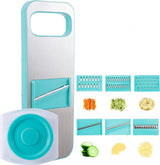 Vegetable Slicer - 8-Piece - Vegetable Chopper - Kitchen Slicer - All-purpose Slicer - Onion Slicer - Grater - Plastic - Manual - Easy to Clean - Effective - Time-Saving - Simple - Multifunctional - Blue