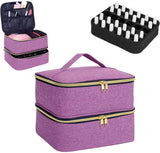 Nail Polish Case Organizer - Nail Case Bag - Nail Technician Bag - Nail Polish Carrying Case - UV Gel Polish Lamp Storage - Beauty Case - Suitable for 30 Bottles - Nail Art Storage - Nail Art - With Removable Dividers - For All Nail Polish Supplies - Purp