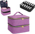 Nail Polish Case Organizer - Nail Case Bag - Nail Technician Bag - Nail Polish Carrying Case - UV Gel Polish Lamp Storage - Beauty Case - Suitable for 30 Bottles - Nail Art Storage - Nail Art - With Removable Dividers - For All Nail Polish Supplies - Purp