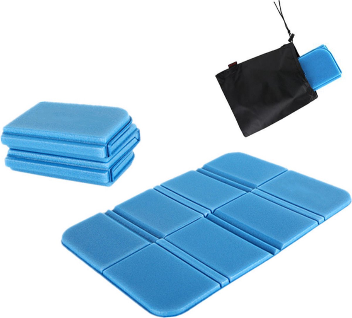 Outdoor Seat Cushions - Foldable Foam Seat Cushion - Hiking Seat Mat - Camping Seat Mat - Foldable Seat Mat - Lightweight - Waterproof - 385x275x8 mm - For Outdoors, Garden, Camping, Picnic - Blue - 1 Piece