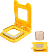 Sandwich Cutter - Sandwich Sealer - Cookie Cutters for Children - Decruster - Sandwich Tool - Sandwich Maker - Sandwich Tools - For Making Sandwiches Hamburger Cake - For Children Lunchbox - Stainless Steel - Yellow Square
