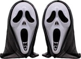 2-Piece Plastic Horror Killer Mask - Screaming Mask - Horror - Full Head Mask - Ghost Face Creates a Suspenseful Atmosphere - Suitable for Carnival and Halloween - One Size Fits All
