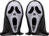 2-Piece Plastic Horror Killer Mask - Screaming Mask - Horror - Full Head Mask - Ghost Face Creates a Suspenseful Atmosphere - Suitable for Carnival and Halloween - One Size Fits All