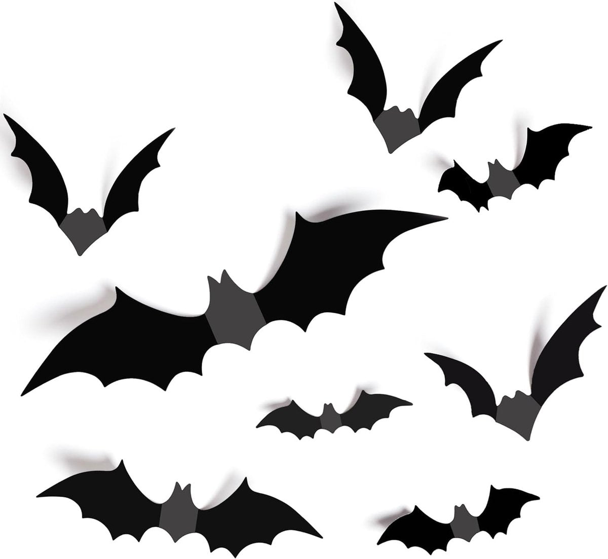 Halloween - 12-piece - Creative Bat Wall Decoration - Bat Decorative Lights - Illuminated 3D Bat - bat string lights - Stickers Various Sizes - for Halloween Party / Bedroom Window Decoration / Indoor / Outdoor Decorations