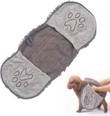 Pet Towel - Dog Towel - Absorbent Dog Drying Towel - Dog Towel with Hand Pockets - Pet Bath Towel - Sustainable - Machine Washable - For Cats and Dogs - 80x35 Cm - Grey - 1 Piece