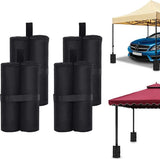 Sandbags - 4 Pieces - 30 x 42 Cm - Weight Bag - Sandbags for Protective Cover - Base Weights for Garden Tent, Party Tent, Pop-Up Tent, Parasol and Trampoline - Sandbags Fillable with Sand or Gravel - Includes Carrying Strap - Polyester 600D - Black