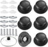 Handles for pot lids - Lid knobs - Replacement parts for cookware - Universal - Handles for pans - Screw-on accessories - Handles for pot lids - Suitable for pot lids and casseroles (black - 6-pack)