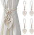 Curtain Holders - 4 Pieces - Curtain Tieback Hook - Curtain Cords - Curtain Drawstring - Holdback Tiebacks - Tiebacks - Buckles for Curtain Clamps - Home Decor - For Home/Bedroom/Office/Hotel/Window Decor - Beige
