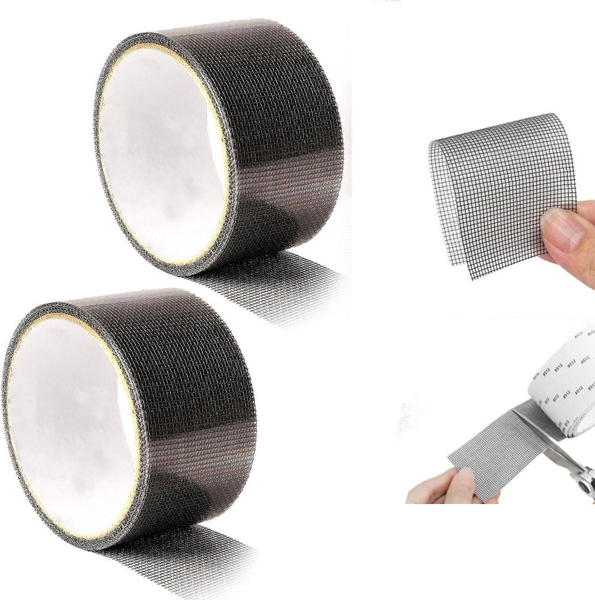 2 Pieces - Screen Repair Tape - 2M x 50mm - Mosquito Net Adhesive Tape - Window Screen Tape - Screen Repair Tape - Fly Curtain Tape - Screen Mesh Tools - For Repairing Windows and Doors - Strong Fiberglass Adhesive Tape - Window Screen Tape - Black