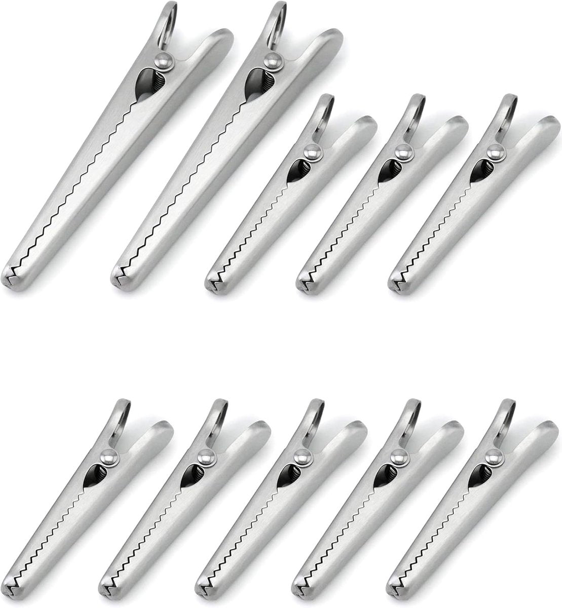 Stainless Steel Sealing Clips - Kitchen Sealing - 10 pieces - 8 cm & 11.5 cm