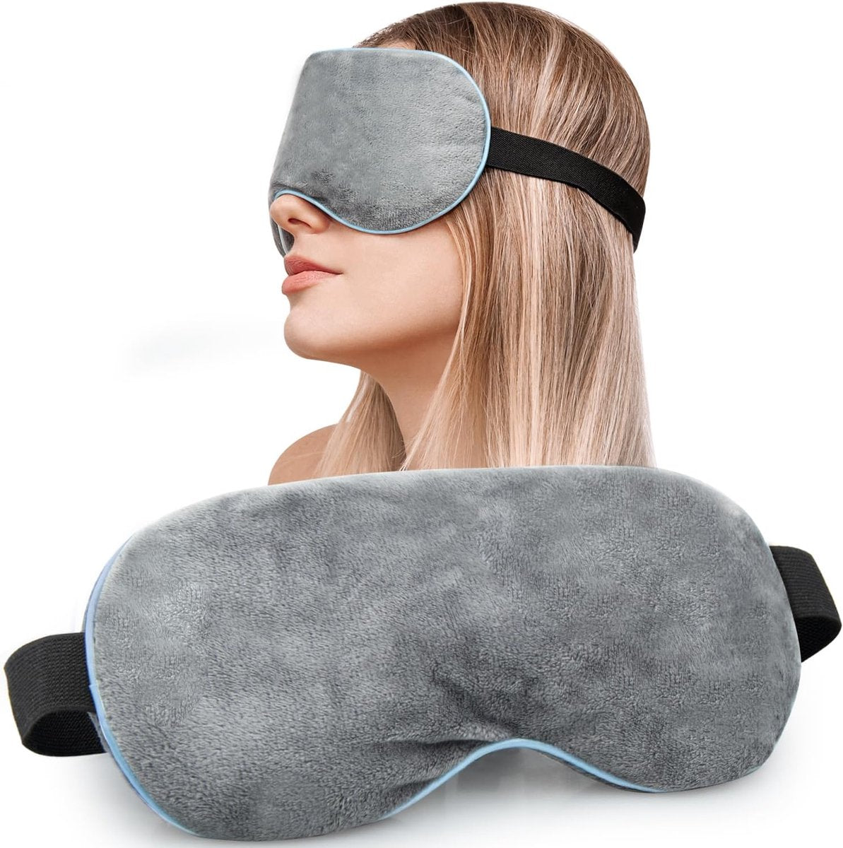 Luxury Sleep Mask - Memory Foam Sleep Mask - Steam Eye Mask - Blackout Eye Mask - Soothes the eyes - Adjustable - Blindfold - Silky Soft - Anti-Wrinkle - Ergonomic - Women and Men