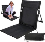 Beach Mat - Foldable Beach Chair - Camping Chair - Beach Mat with Backrest - Outdoor Camping Chair - Collapsible Beach Mat - Lightweight - Portable Sun Lounger - With Storage Bag - Soft Sponge Filling Cushion - Black