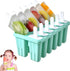 Ice Pop Molds - Ice Lolly Mold - BPA-Free - Silicone Ice Lolly Molds - 12 Ice Lolly Molds - Silicone Ice Lolly Molds - Homemade Ice Pop Mold - Ice Lolly - Reusable - Dishwasher Safe - -40 To 240 °C