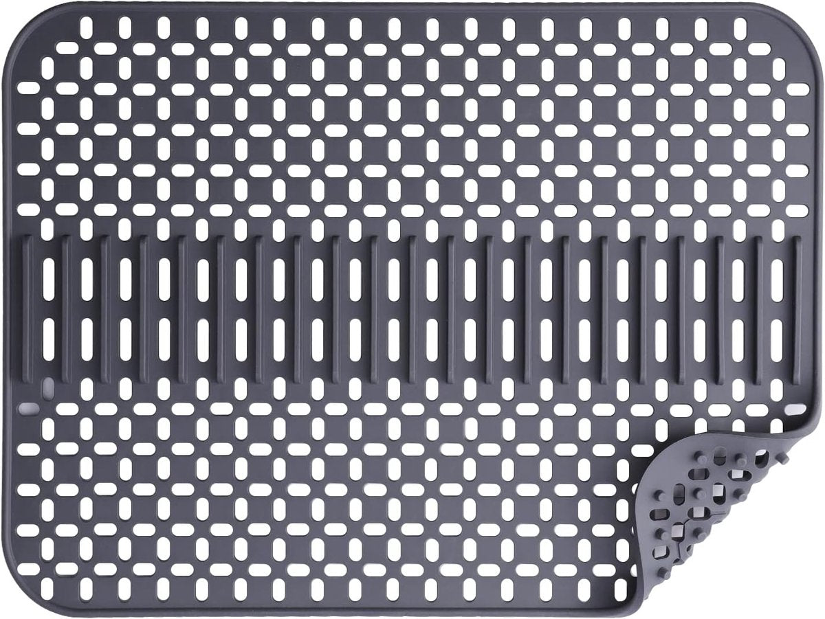 Silicone sink mat - sink protection - 1 piece - dark grey - 43x32 cm