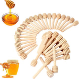 Wooden Honey Spoon - 50 Pieces Honey Stick - 8 Cm - Honey Dipper - Honey Dipper Sticks - Honey Stirrer - Sustainable - Kitchen Utensils - Breakfast - Ideal For Birthdays, Weddings, Baby Showers
