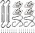 Shade Cloth Mounting Set - 42-Piece - Stainless Steel - Hardware Kit for Sun Sail - For Rectangular / Square Sun Shade Sails - Hammock Mounting Set - Shade Cloth Mounting Material