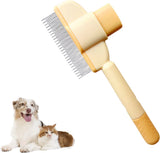 Self-Cleaning Cat and Dog Brush - Pet Hair Remover - Cat Brush/Dog Brush - Dog and Cat Hair Remover - Self-Cleaning with 1 Click - Yellow - 1 Piece