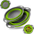 Foldable Colander Set of 2 Pieces - Collapsible Silicone Colander - 1 Large and 1 Small - BPA Free - Dishwasher Safe - Heat Resistant - Easy Storage - Can Be Hung - For Draining Pasta/Vegetables/Fruit - Green