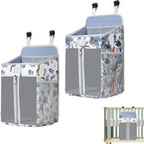 Diaper Bag - 2 Pieces - Changing Table Basket - Diaper Basket - Hanging Diaper Box for Babies - Large Changing Table - Diaper Organizer - Toy Basket - For Baby Bottle Tissue - For Crib/Child/Nursery/Travel/Car - For Nursery Accessories - 43x26x18cm