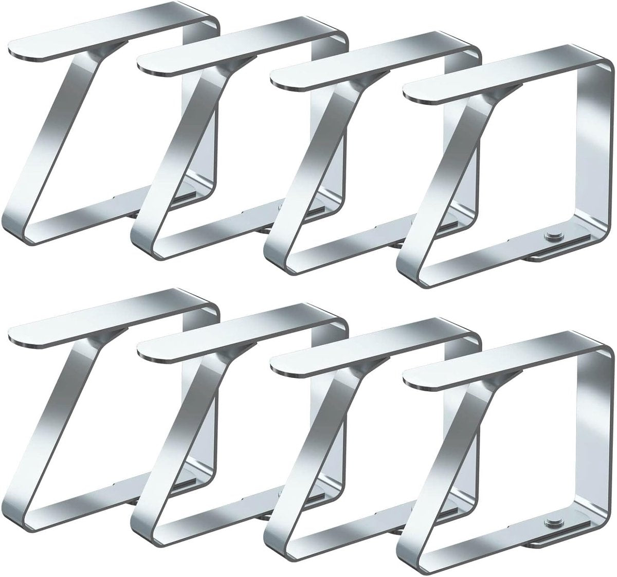 Tablecloth Clips - 8 Pieces - Tablecloth Clips - Sturdy Table Clips - Stainless Steel - Secure Tablecloth - for Tablecloth - Indoor and Outdoor - Garden Items - Silver