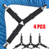 4x Sheet Tighteners - Sheet Fastening Straps - Duvet Clips - Sheet Locking Buckles - Sheet Holders - Duvet Clamps - Adjustable Sheet Tighteners - Elastic Sheet Clamps - For Sheets, Mattresses, Ironing Boards or Sofas - Sheet Tighteners With Metal Clips