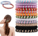 Allecto Plus - Pack of 12 elastic hair ties in various colors, suitable for different hairstyles