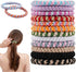 Allecto Plus - Pack of 12 elastic hair ties in various colors, suitable for different hairstyles