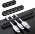 Black cable organizer - Cable net holder - Self-adhesive cable clip - Cable holder - USB cable fastening system - Cable holder - for USB charging cables, power cables, mouse cables, PC, office - 3-pack