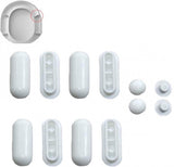 12 pieces - toilet seat bumper pads kit - bidet lid attachment - push-in replacement buffer spacer - anti-noise cushion pad cover - for bathroom repair parts - Toilet accessories - Bathroom accessories - white