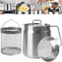 Stainless Steel Deep Fryer - 2 L - Filter Jug - Separates grease residues - Deep Fryer with Basket - Deep Fryer - Large Capacity - Suitable for Gas and Induction - Separates grease residues - Includes Frying Basket