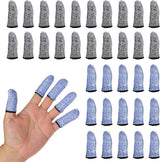 Finger Protectors - 40 Pieces - Cut-Resistant Thimbles - Finger Condoms - Thimbles - Reusable Finger Protectors - Finger Protection Against Cutting - Safety Tool - for Kitchen Work, Sculptures, Stained Glass Projects - Grey, Blue